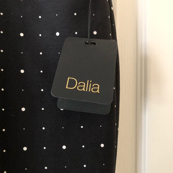 Dalia Modern Fit Black Polka Dot Fitted Pant Size 6 - Picture 3 of 7